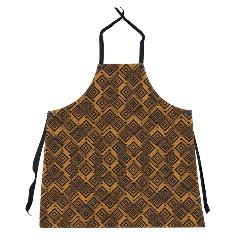 Bib Apron, Black/Orange