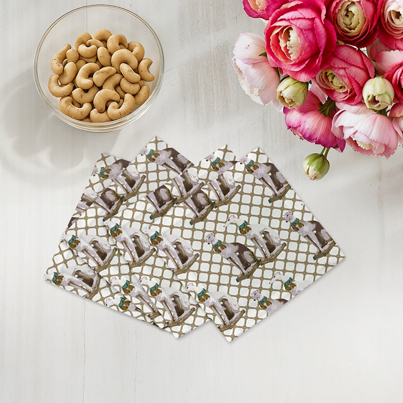 Regal Greyhound Animal Print Square Napkin, Luxe