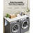 Washer Dryer Countertop, 54 x 27.5 in Wooden Washer and Dryer Topper with Edge & 2 Hooks, Water-Resistant Laundry Machine Topper for Laundry Closet Pantry Counter Organization and Storage, White-124786723