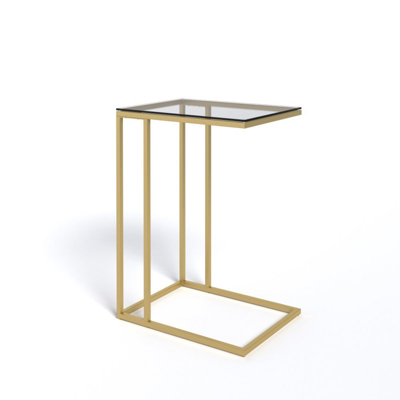 Azbane Glass Top Frame End Table