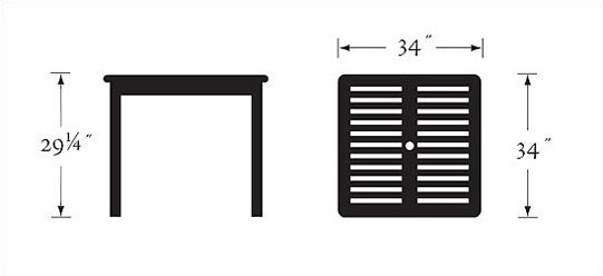 Outdoor Square Dining Table