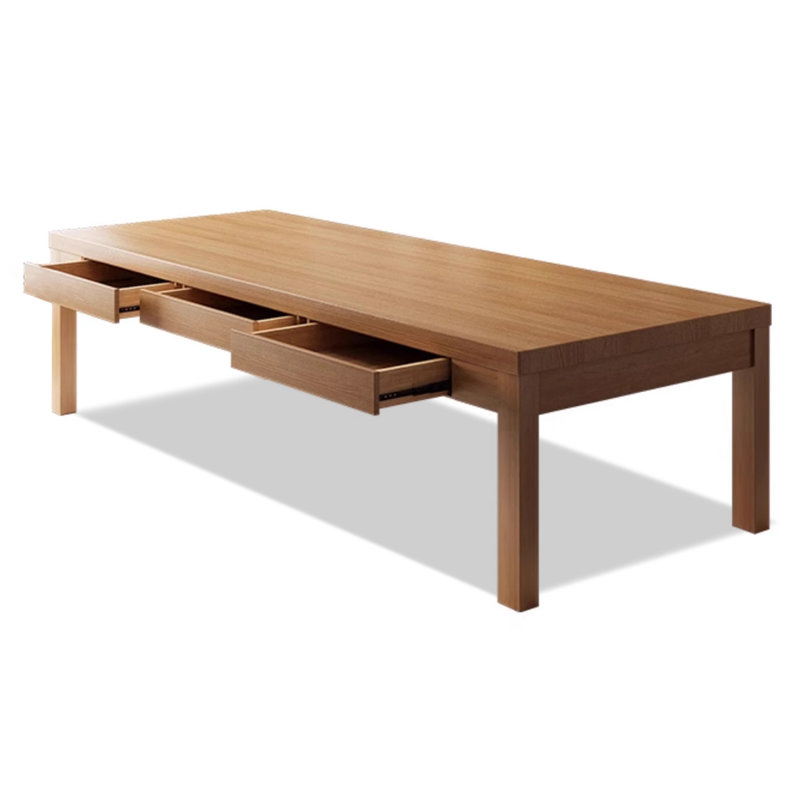 Grand bureau en bois massif avec tiroirs, H 29,53 po x l 94,49 po x P 39,37 po
