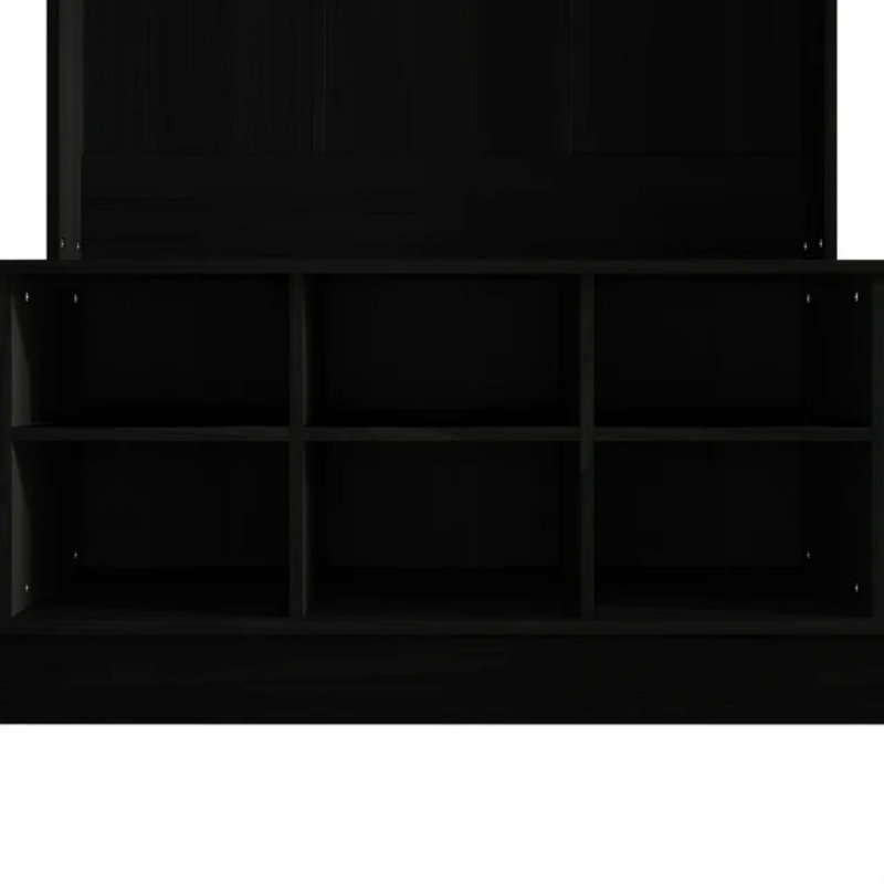 Raaghav 39.96 " Wide Hall Tree with Shoe Storage and Shelves, Black