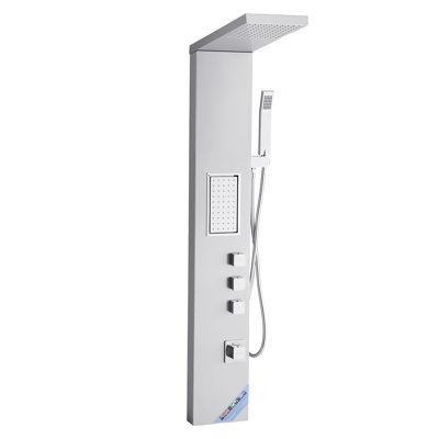 Shower Panel Tower System Stainless Steel Column Rainfall Head Massage Jet 3Mode