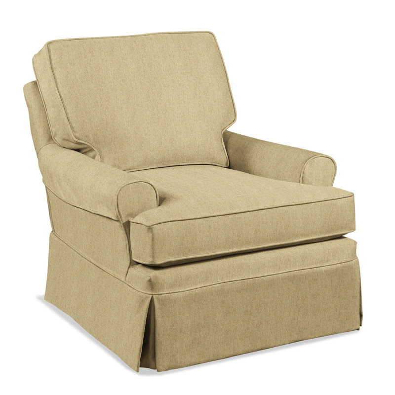 Belmont Cotton Swivel Slipcovered Armchair, Beige Sugar Performance; 0863-93