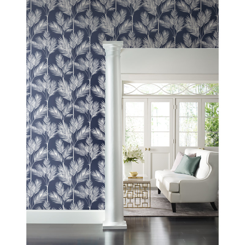Rouleau de papier peint L 33 pi x l 20,5 po Palm Japon, Marine