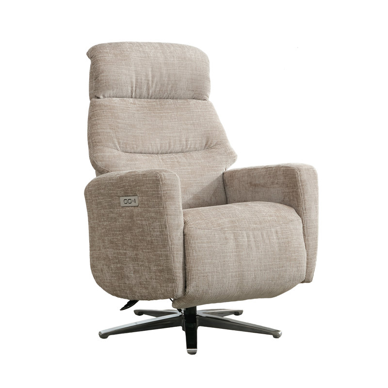 Chandani 68cm Wide Swivel Standard Recliner, Beige
