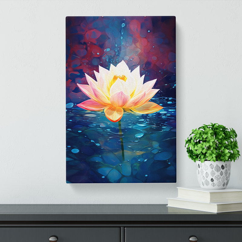 Lotus Flower Modern - No Frame Print, 76cm H x 50cm W x 3cm D