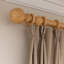Wooden Curtain Pole Set 28mm – Solid Wood Curtain Rod for Eyelet & Ring Top Curtains – Window Curtain Rail with Brackets, Finials & Rings – 120cm, 150cm, 180cm, 240cm, 300cm-506180952-506180955
