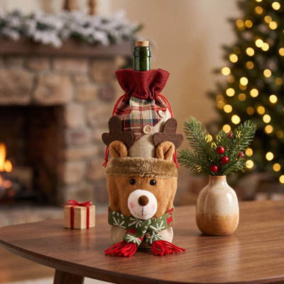 Christmas Decorations Drawstring Wine Sleeves Champagne Bags Table Setting Props Storage Bags