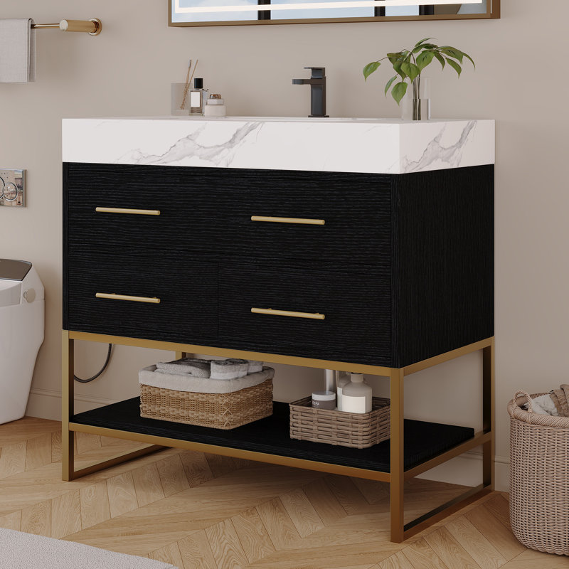 Modern Vanities(must Include Both Vanity Cabinet  And Sink) With Storage