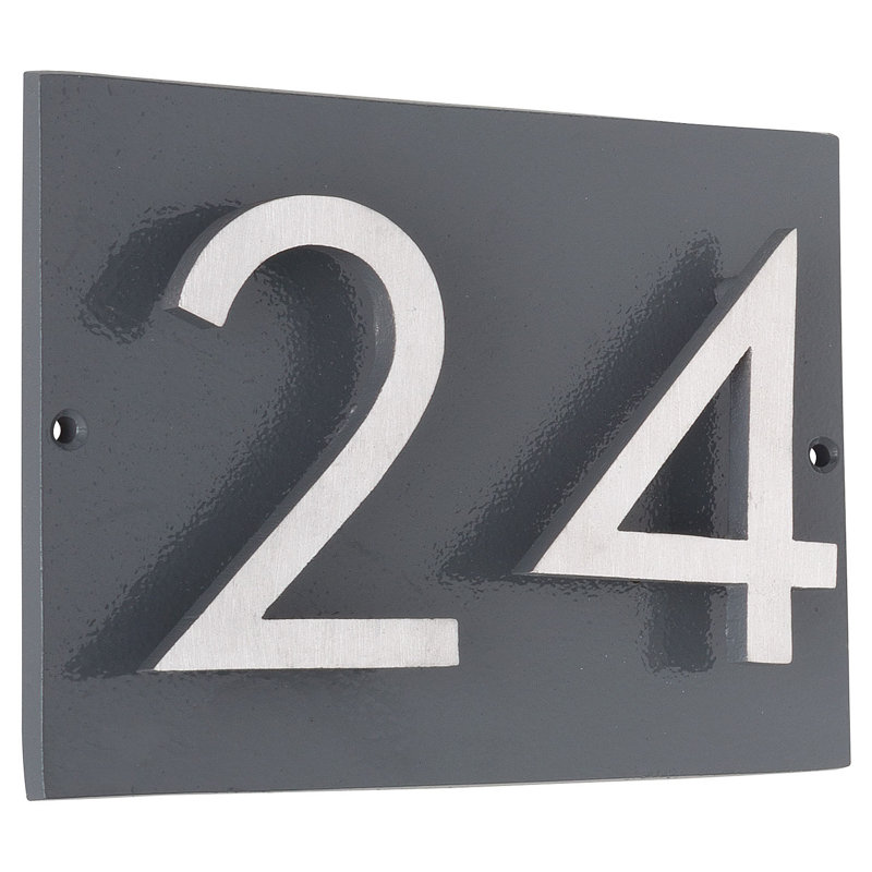 Rectangle Wall Plaque, Gray/Satin Nickel Two Tone, Yes