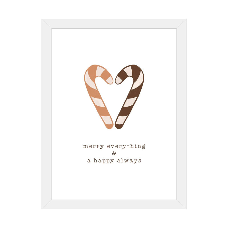 "Merry everything & a Happy always" par Orara studio-impression d’art textuel, Blanc, H 24 po x l 16 po x P 1 po