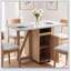 Table de salle à manger pliante et mobile avec armoire de rangement et étagères pour les cuisines compactes