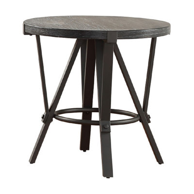 Bruce Hudock 24'' Wood/Iron End Table