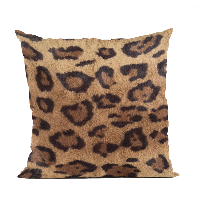 Animal Print Reversible Throw Pillow, 26" x 26", Animal Print, Light Brown/Brown