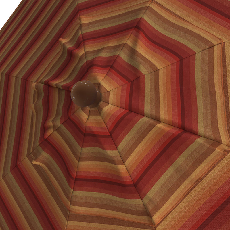 Parasol de patio en bois 11 pi, Rayures rouges