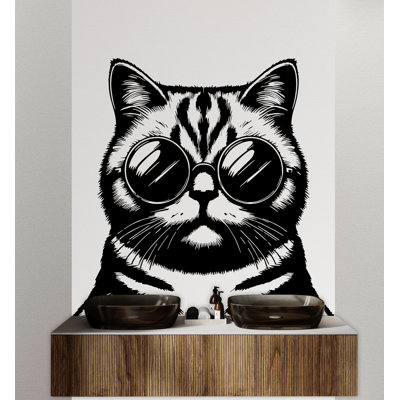 Cat Wall Decal Dog Decor Cat Kids Cat Wall Art Decal Cat Lover Animals Cat Wall Bathroom Wall Decals Stickers Vinyl 074DE