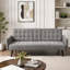Canapé-lit de 72 po - Dossier pliant convertible en lit double avec porte-gobelet et table rabattable - Canapé en lin compact pour petits espaces - Assemblage facile, gris-1590825638