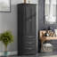 Grande armoire de rangement noire à trois tiroirs: convient aux salles de bain et aux bureaux