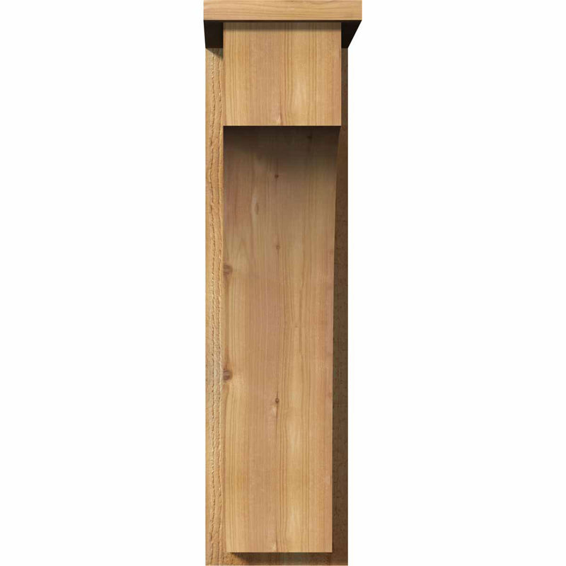 Huntington Corbel w/Backplate, 30" H x 8" W x 14" D, Western Red Cedar, Rough Sawn