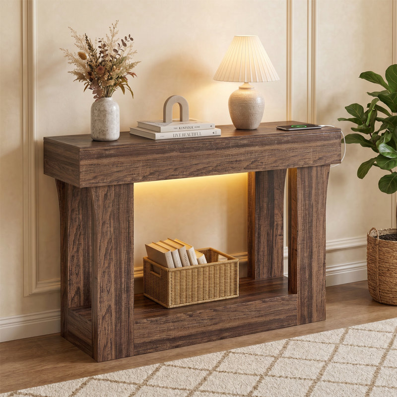 Console moderne en bois massif 47 po