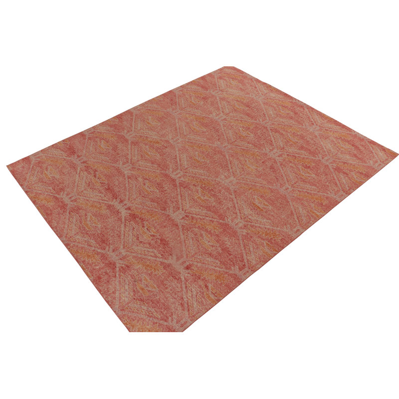Distressed Homage Hand Knotted Wool Geometric Area Rug, Rectangle 10' x 14'