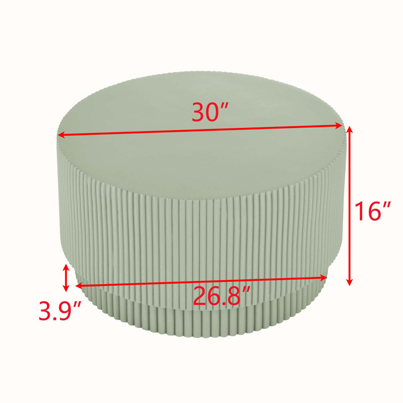 Nordic style coffee table with sturdy round base, Light Green