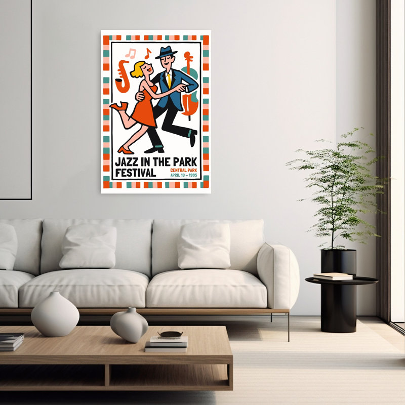 «Retro Jazz Festival», reproduction d'art rétro rétro, 60" H x 40" W