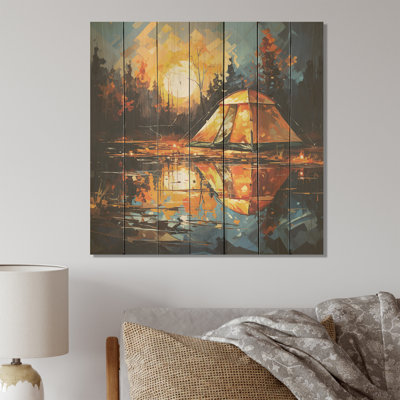 Forest Camping Tents Retreat II - Fruits On Wood Print