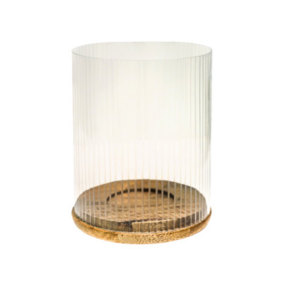 Amelia Ribbed Glass Candle Holder