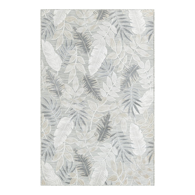 Firman Leaves Wygant Indoor/Outdoor Area Rug, Rectangle 5'2" x 8'