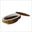 Table basse ovale de 47 po avec rangement, placage en bois massif, décor moderne pour le salon, la chambre à coucher ou le bureau, brun