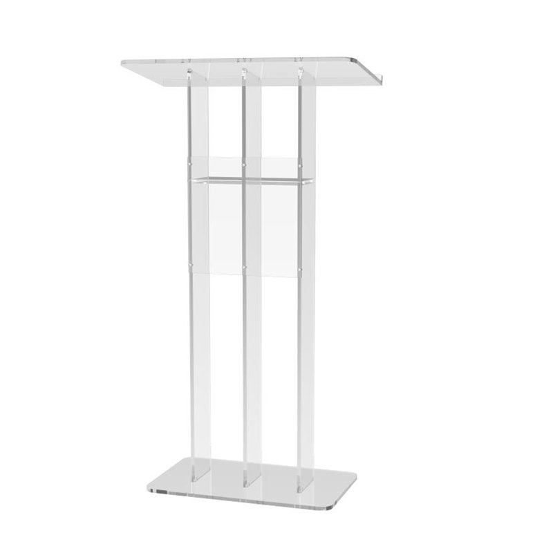 Clear Plexiglass Full-Size Podium with Acrylic Panel