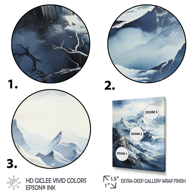 Jaimaine Alaska Snowy Peaks sur impression sur toile, H 40 po x l 30 po x P 1,5 po, Cadre photo argenté