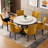 Farmhouse Upholstered Side Chairs Set of 6, Vintage Solid Wood Kitchen Dining Chairs with Nailhead Trim & High Back Support, 350lbs Weight Capacity-297677718