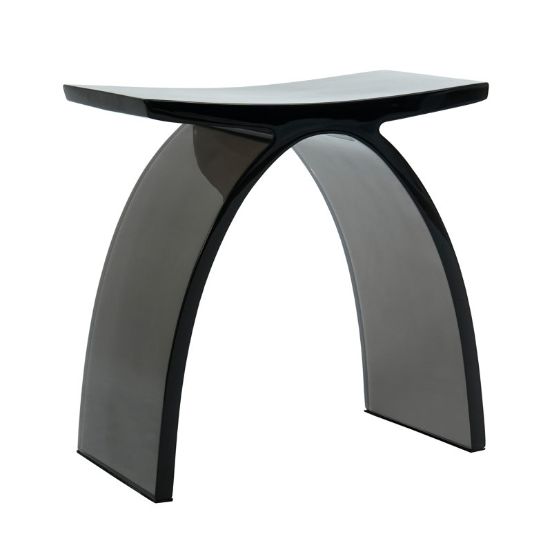 Tabouret de douche Casince, Noir transparent