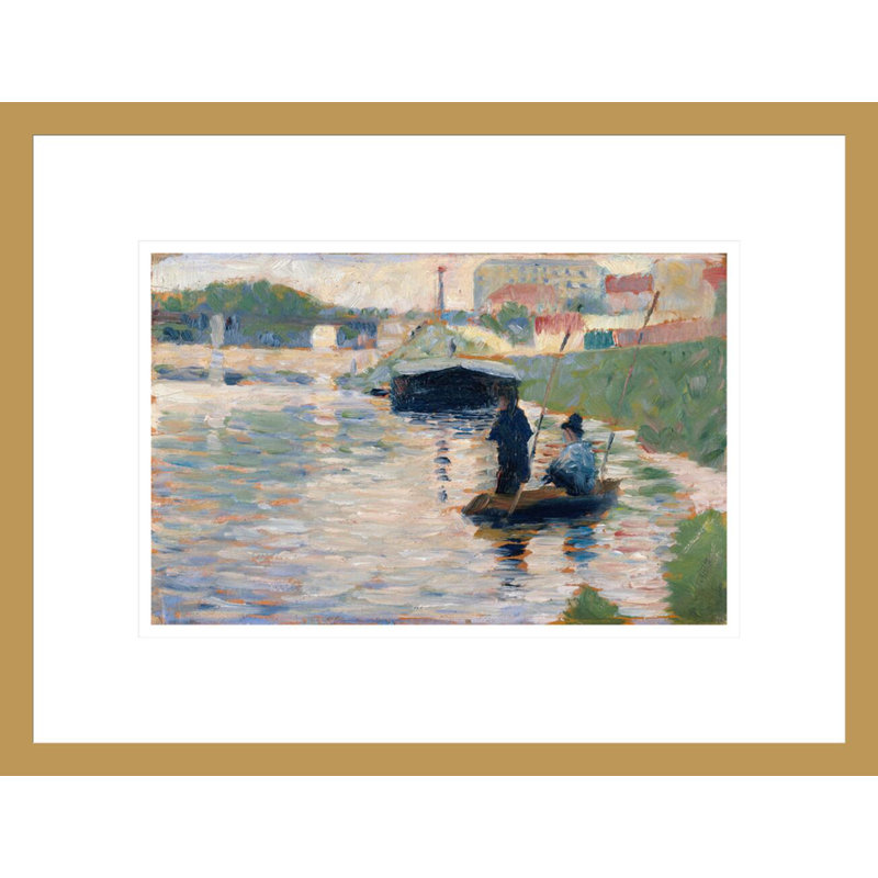 Vue de la seine par Georges Seurat - Impression sur toile, H 12,85 po x l 16,75 po