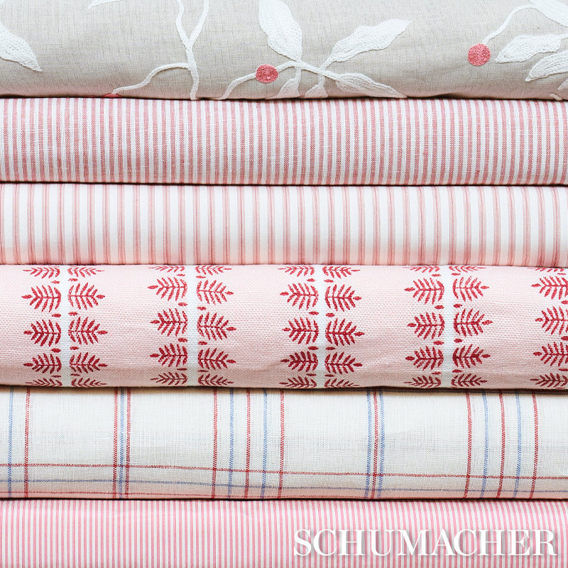 Tissu rayé en soie Charee, Rouge