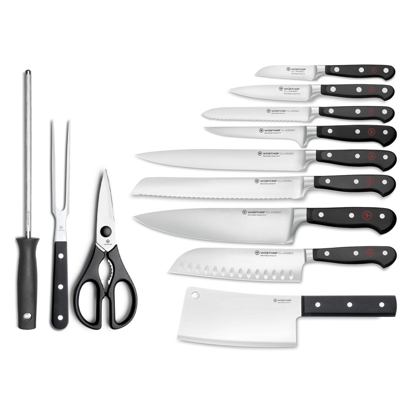 WÜSTHOF Classic 13-Piece Knife Block Set, Black Ash