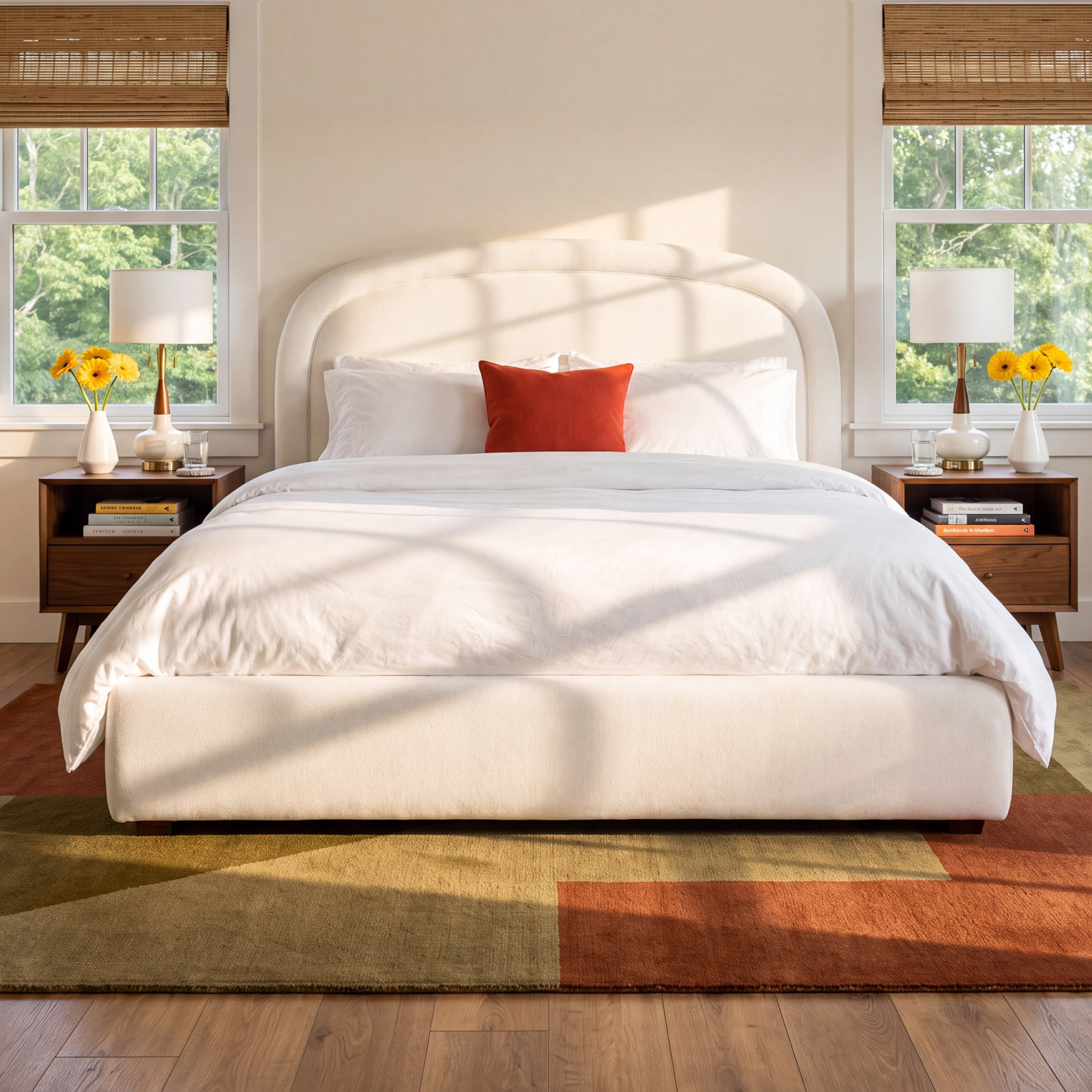 Chenille Upholstered Bed