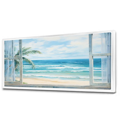«Tranquility Beachside Windows Horizon III - Coastal Windows», art mural