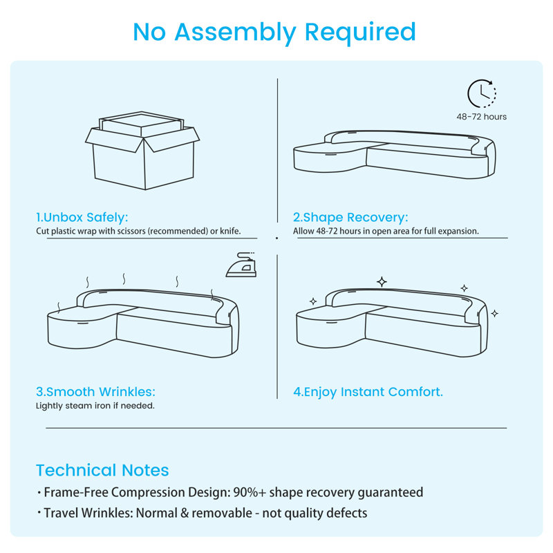 Canapé modulaire courbé en chenille avec 4 coussins en mousse à ressorts d'une capacité de 600 lb, Beige