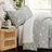 Infinite Blossom Blue Oversized Microfiber Comforter Set with matching shams Easy care-1074330927