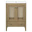 Meuble-lavabo de 24 po avec lavabo en céramique, meuble-lavabo, structure naturelle, rangement abondant, meuble-lavabo simple à installation manuelle, lavabo, support de porte solide,