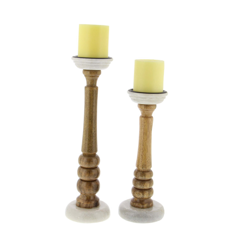 Wood Tabletop Candlestick