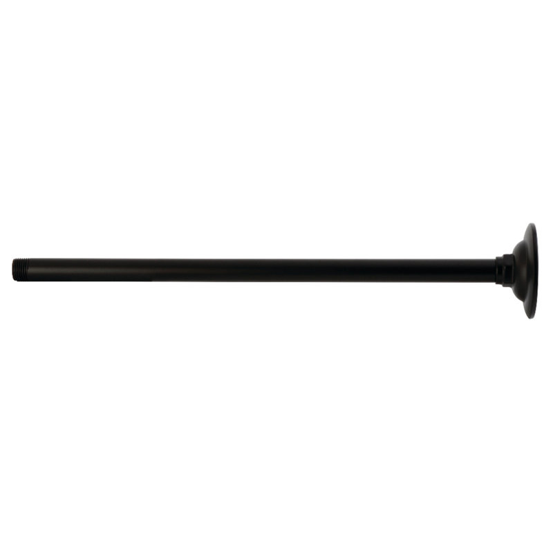 Kingston Brass Shower Scape 17-Inch Rain Drop Ceiling Mount Shower Arm with Round Flange, Matte Black