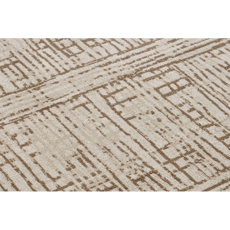 Machine Woven 100% Polypropylene Beige/Brown Rug, Rectangular 200cm x 280cm