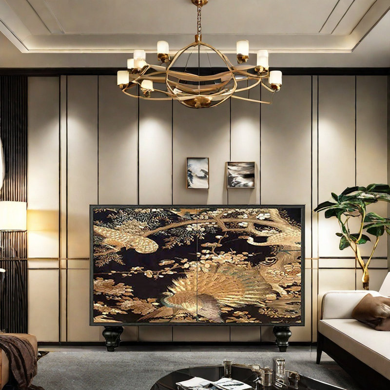 Retro Style Multi-Functional Accent Cabinet