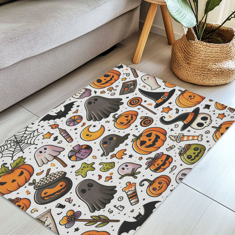 Tapis tressé Spooky Smiles, Rectangulaire 3 pi x 5 pi